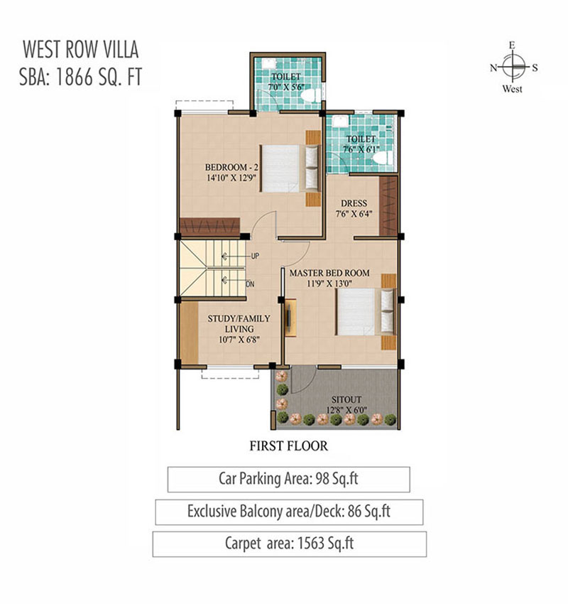 Humming Gardens Villas near Kelambakkam Floor Plan